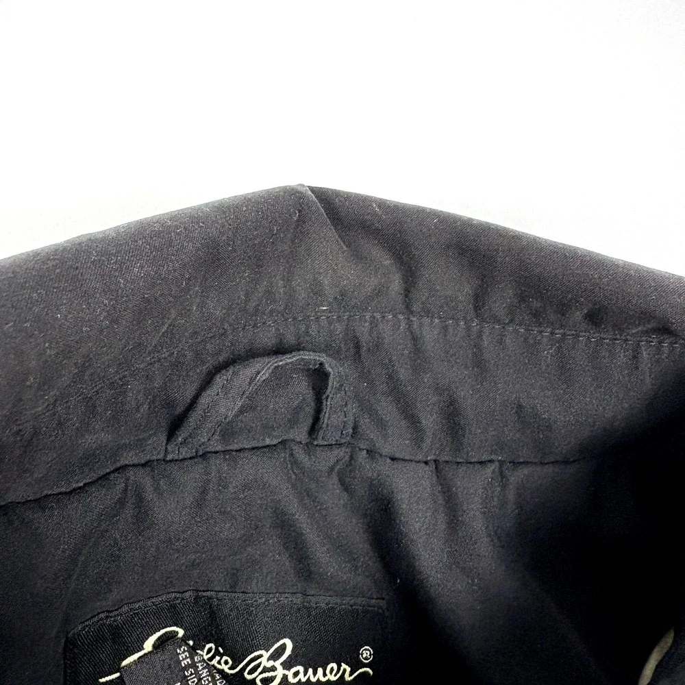 VTG Eddie Bauer Japan Release Tech Jacket Mens Sz L Black Windbreaker Boxy Golf